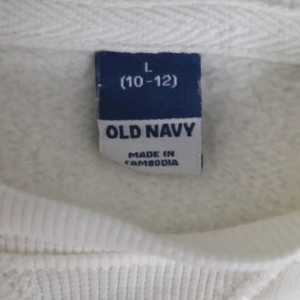Old Navy Sweatshirt Kids Large 10-12 Blue Colorblock Crewneck Fleece Pullover